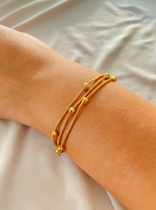 VALORE™ ÜÇLÜ ALTIN RENGİ DORİKA TAŞLI BİLEKLİK