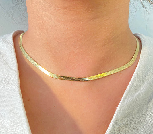 VALORE™ İTALYAN ALTIN KAPLAMA YASSI ZİNCİR KOLYE