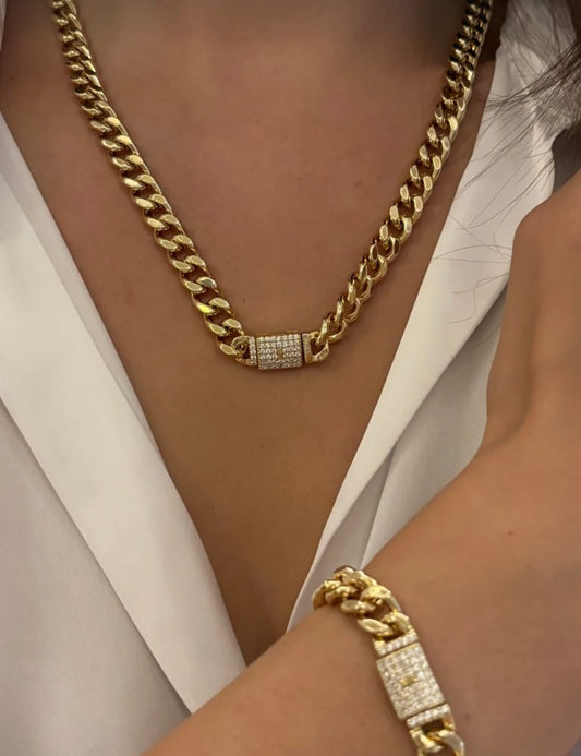 VALORE 14K ALTIN RENGİ GURMET KOLYE VE BİLEKLİK SET