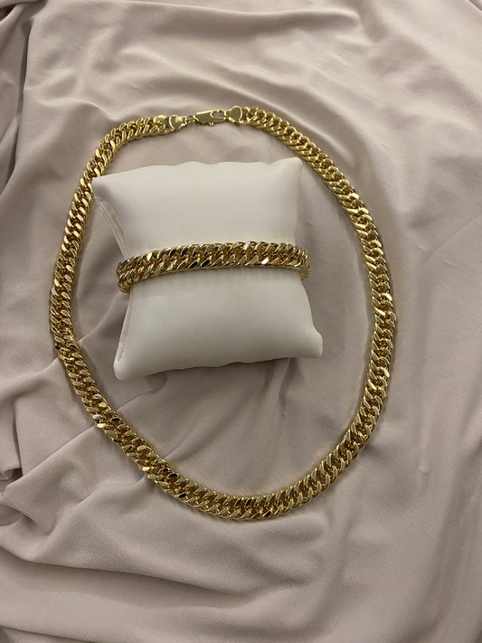 VALORE 14K ALTIN RENGİ KALIN GURMET ZİNCİR SET