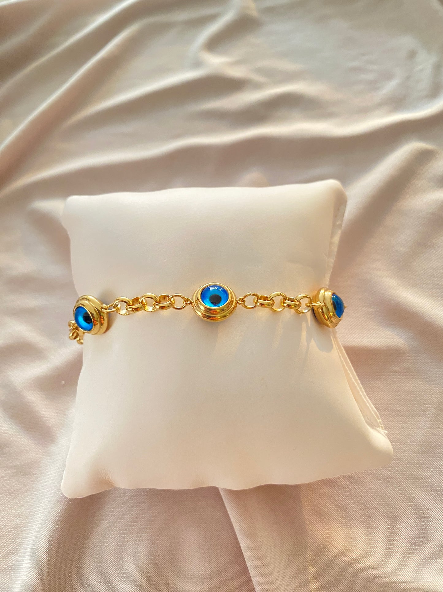 VALORE™ ÇELİK ALTIN RENGİ NAZAR BONCUKLU BİLEKLİK