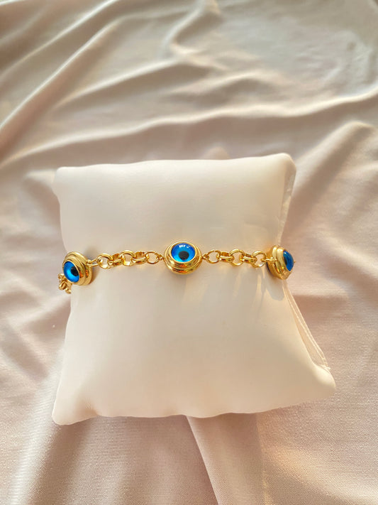 VALORE™ ÇELİK ALTIN RENGİ NAZAR BONCUKLU BİLEKLİK