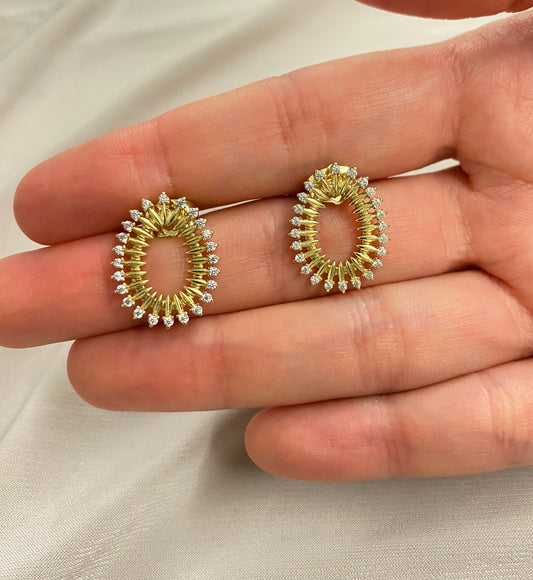 VALORE™ 14K RODYUM KAPLAMA 'GÜNEŞ TACI' MODEL KÜPE