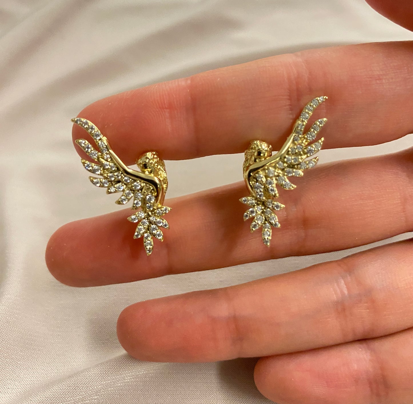 VALORE™ 14K GOLD KAPLAMA ZİRKON TAŞLI ANGEL MODEL KÜPE