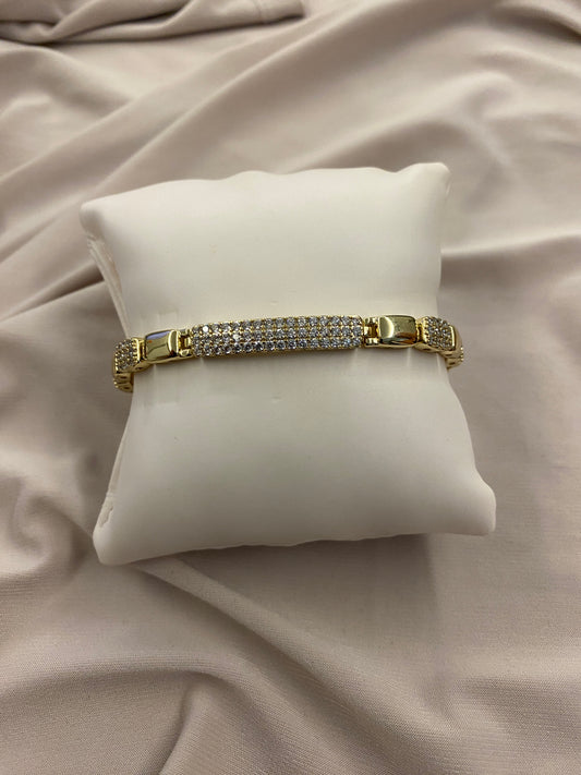 VALORE 14K ALTIN RENGİ DİKDÖRTGEN TAŞLI KUYUMCU MODEL BİLEKLİK